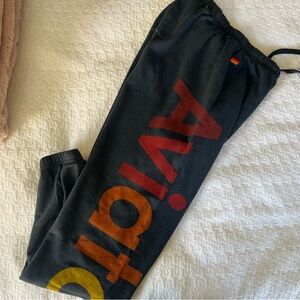Aviator Nation Charcoal Sweatpants with logo up both sides